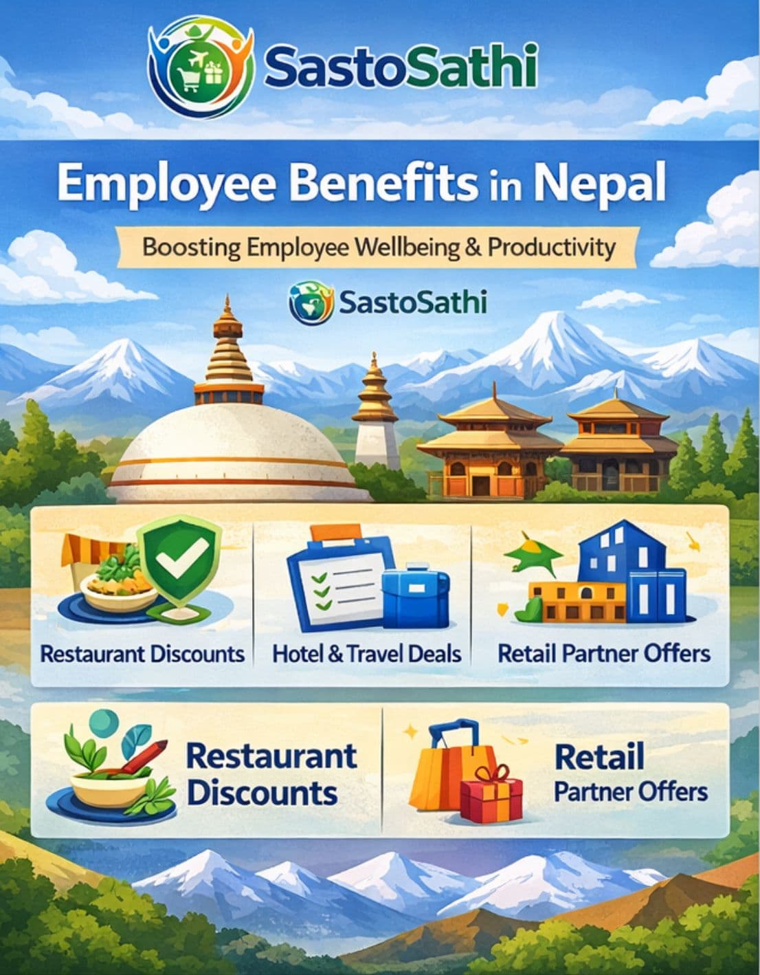 Employee benefits in Nepal – SastoSathi corporate employee benefit infographic